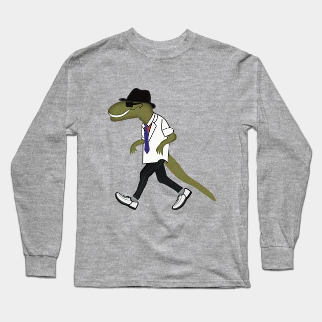 Crocodile wearing a Fedora Long Sleeve T-Shirt by FlippinTurtles